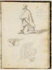 Homme agenouillé, tête de guerrier, tête de femme, et pommeau de canne, image 1/2