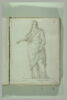 Femme debout, drapée et voilée, le bras gauche tendu, la main droite..., image 2/2