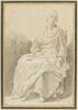 Vieille femme assise sur une chaise de paille, image 1/2