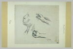 Visage de profil, et deux mains, image 2/2