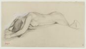 Femme nue couchée sur le ventre, image 1/2