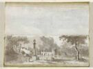 Paysage composé avec urne, colonne et autel, image 1/2