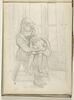 Jeune fille assise, tenant un enfant assis sur ses genoux, image 1/2