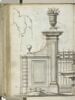 Élévation de la partie gauche du portail d'entrée de la villa Corsini ; profil de corniche, image 1/2