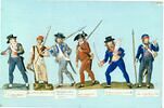 Six études de costumes civils et militaires de l'époque révolutionnaire, image 1/2