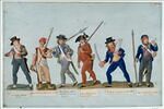 Six études de costumes civils et militaires de l'époque révolutionnaire, image 2/2