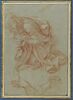 Etude de draperie d'un homme agenouillé ; deux études d'avant-bras, image 1/3