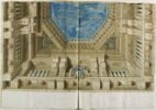 Décor d'architecture en trompe-l'oeil pour un plafond, image 1/2