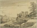 Paysages de collines avec des rochers sur la droite, image 1/2