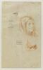 Tête de femme, de trois quarts vers la droite, coiffée d'un voile, et reprise du cou, image 1/2