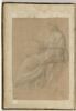 Femme assise de profil à gauche tenant une fourche dans la main gauche,..., image 1/2