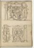 Trois études de motifs décoratifs avec termes, ignudi, putti et couple de..., image 1/2