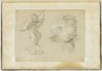 Tête de putto levée de trois quarts ; Putto vu de dos, de trois quarts..., image 1/2