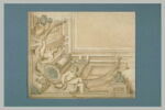 Quart de plafond avec architecture et sculpture feintes. Projet pour l'escalier de l'hôtel de La Vrillière à Paris, image 2/2