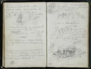 Croquis d'arabes et de paysage, note manuscrite, image 1/2