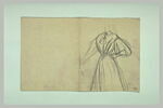 Croquis d'une robe avec jabot et manches bouffantes, image 1/2