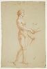 Femme nue, debout de profil, image 1/3