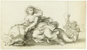 Nymphe assise sur un dauphin, image 1/2