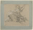 Femme drapée et assise sur des nuages, image 1/2