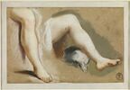 Etude de deux jambes nues d'une femme assise, image 1/2