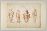 Quatre spectres, le corps entouré de bandelettes, drapés dans des manteaux, image 2/2