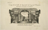 Coupe de la salle de spectacle sur le grand diamètre. Présentant l'ouverture du théâtre, image 1/2