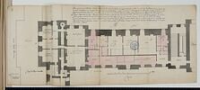 Plan de l'attique de l'aile occidentale (partie sud) de la Cour Carrée du Louvre avec indication des logements des personnages de la cour, 1692, image 1/3